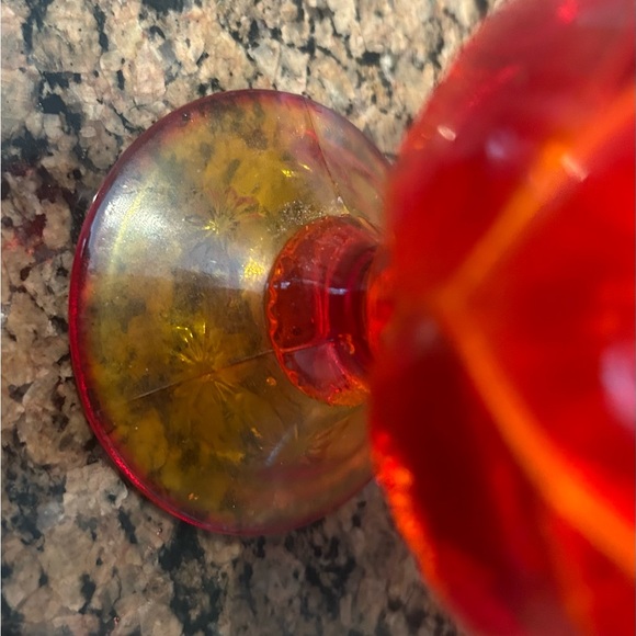 Red orange goblet glass vintage - Picture 10 of 11